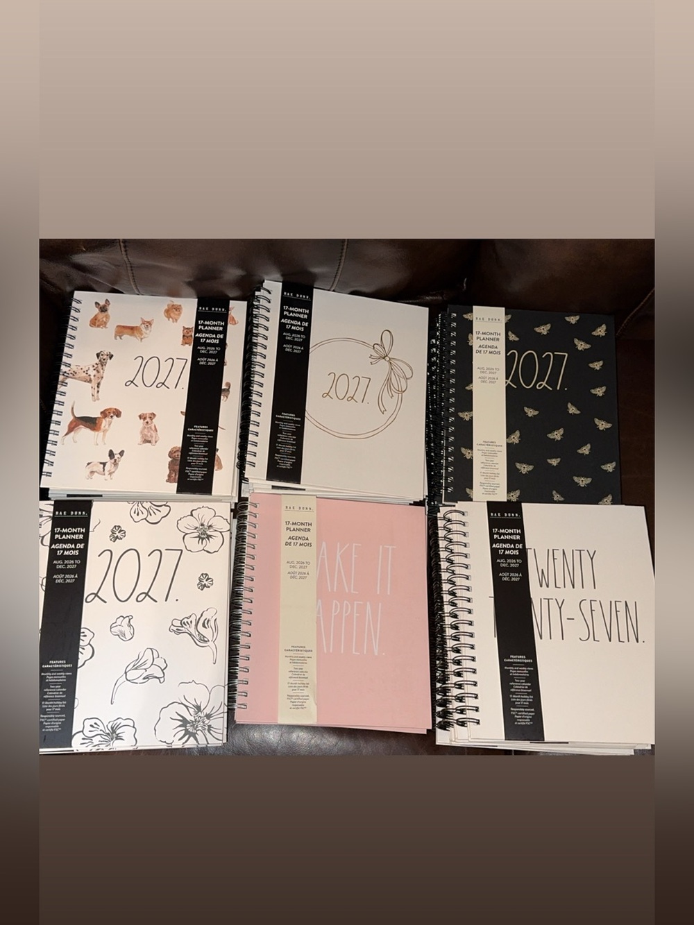 NWT Rae Dunn 2027 Hardback 17 Month Planner Calendar HTF Monthly Weekly Views